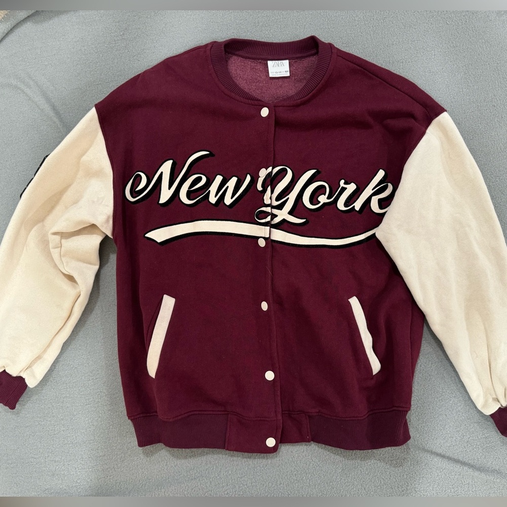 Zara New York “Best In The City” Letterman Jacket size 13-14
